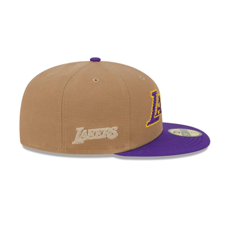 Gorra 59Fifty Los Angeles Lakers NBA Classic Wordmark Beige - 60573328-4