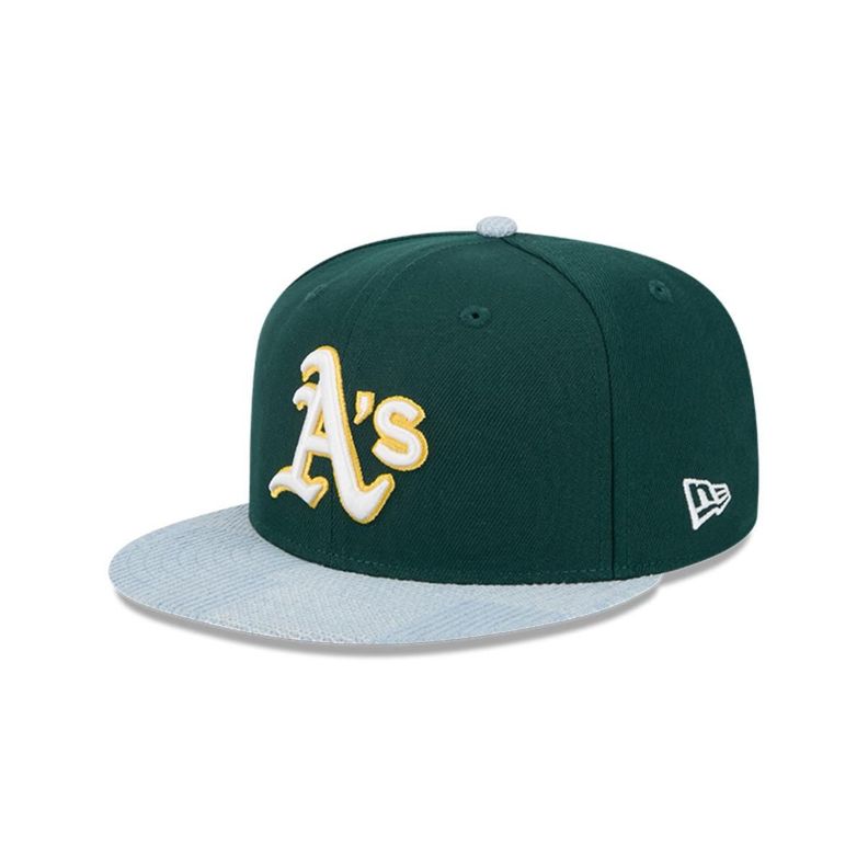 Gorra 59Fifty Oakland Athletics MLB Patch Denim Verde Oscuro - 60579300