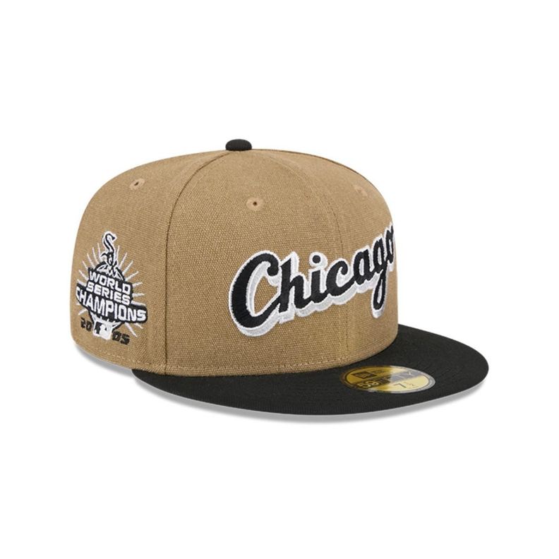 Gorro 59fifty MLB Chicago White Sox Canvas Crown Med Beige - 60569756 7
