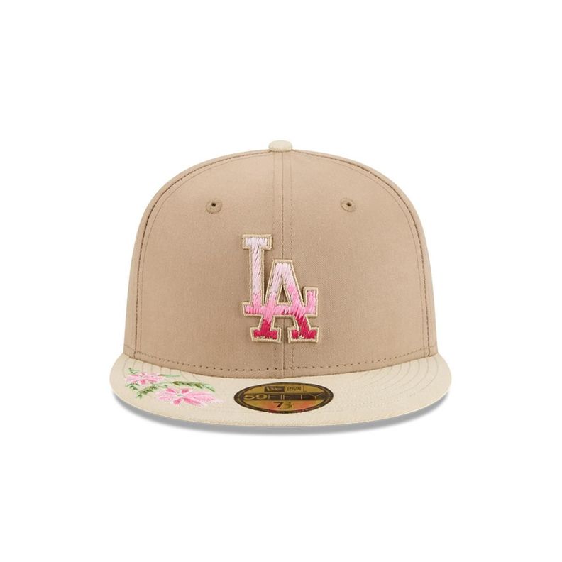 Gorra 59Fifty Los Angeles Dodgers MLB Hand Stitched Beige - 60668442-2