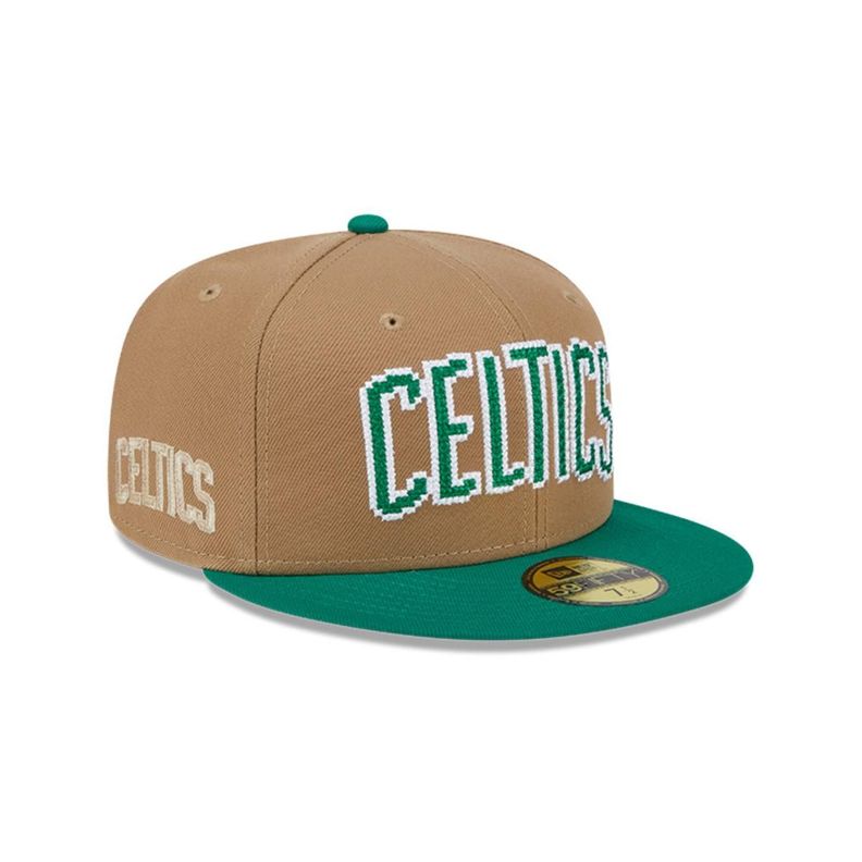Gorra 59Fifty Boston Celtics NBA  8-Bit Wordmark Beige - 60573329-0