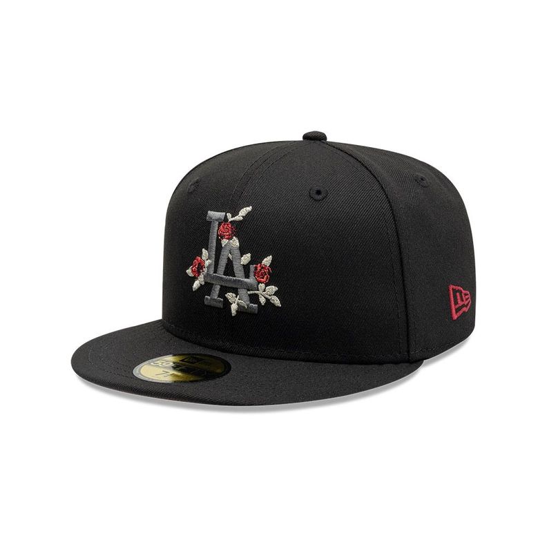 Gorra 59Fifty MLB Los Angeles Dodgers Gothic Flowers Negro-71002460-718