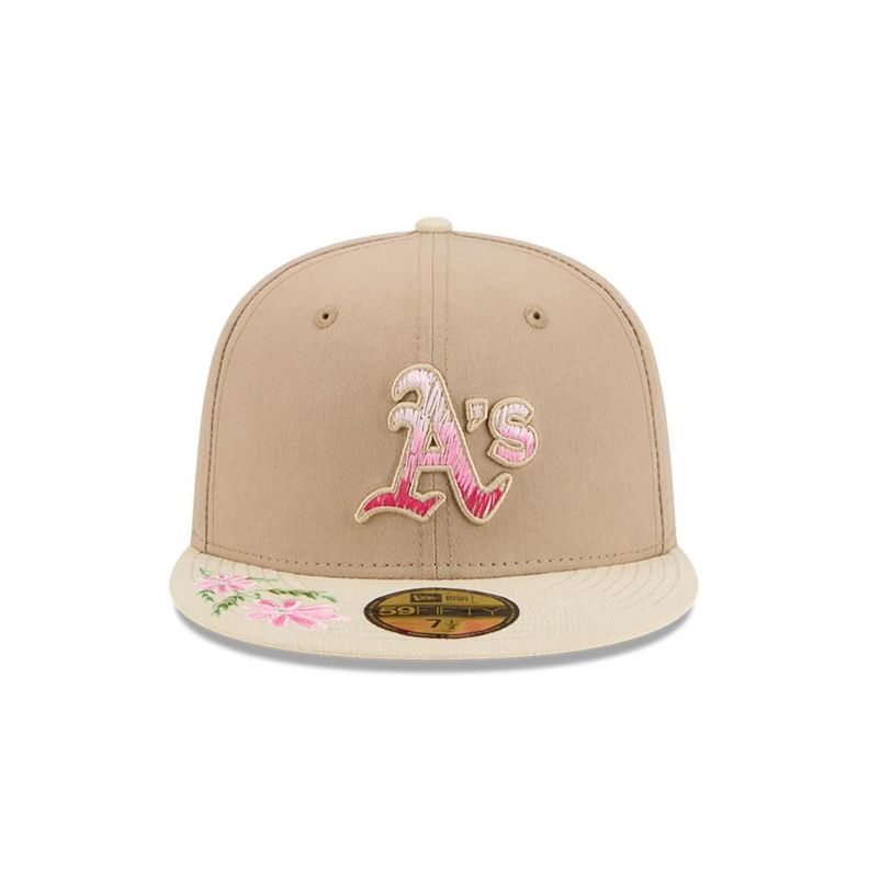 Gorra 59Fifty Oakland Athletics MLB Hand Stitched Beige - 60668438-2