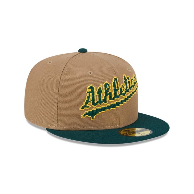 Gorra 59Fifty Oakland Athletics MLB 8-Bit Wordmark Beige - 60573334-1