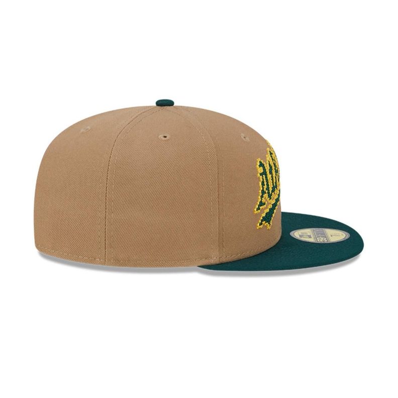Gorra 59Fifty Oakland Athletics MLB 8-Bit Wordmark Beige - 60573334-4
