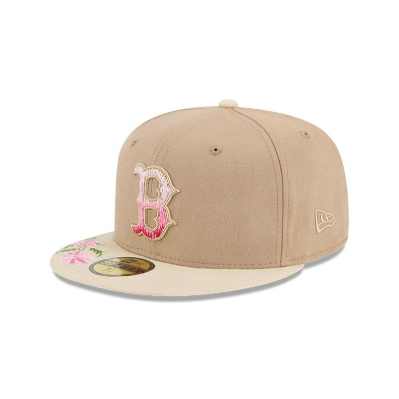 Gorra 59Fifty Boston Red Sox MLB Hand Stitched Beige - 60668432-0