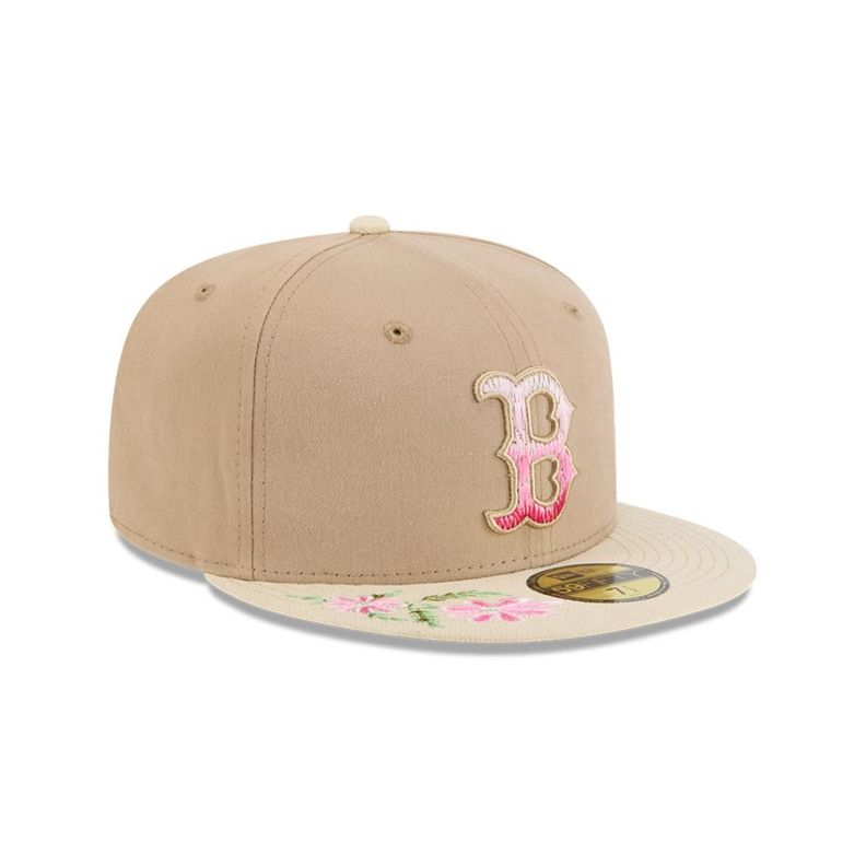 Gorra 59Fifty Boston Red Sox MLB Hand Stitched Beige - 60668432-1