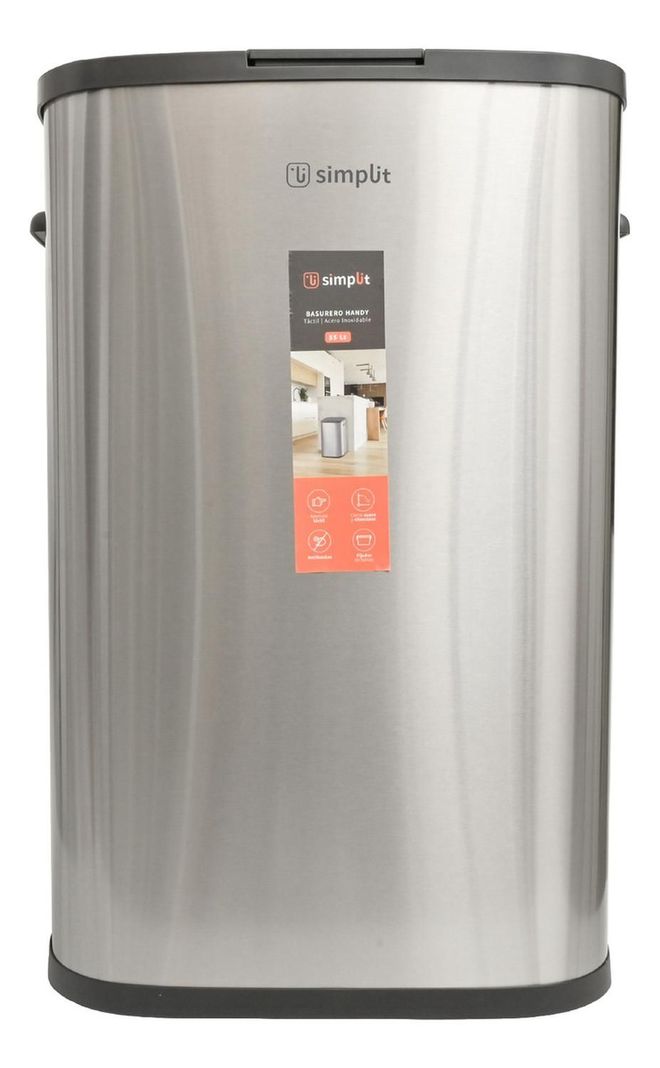 Basurero Cocina Handy 55lts Táctil Acero Inox Simplit-0