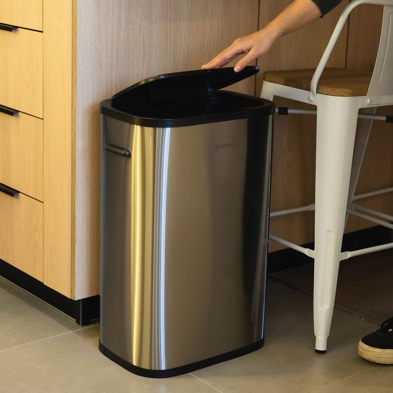 Basurero Cocina Handy 55lts Táctil Acero Inox Simplit-1