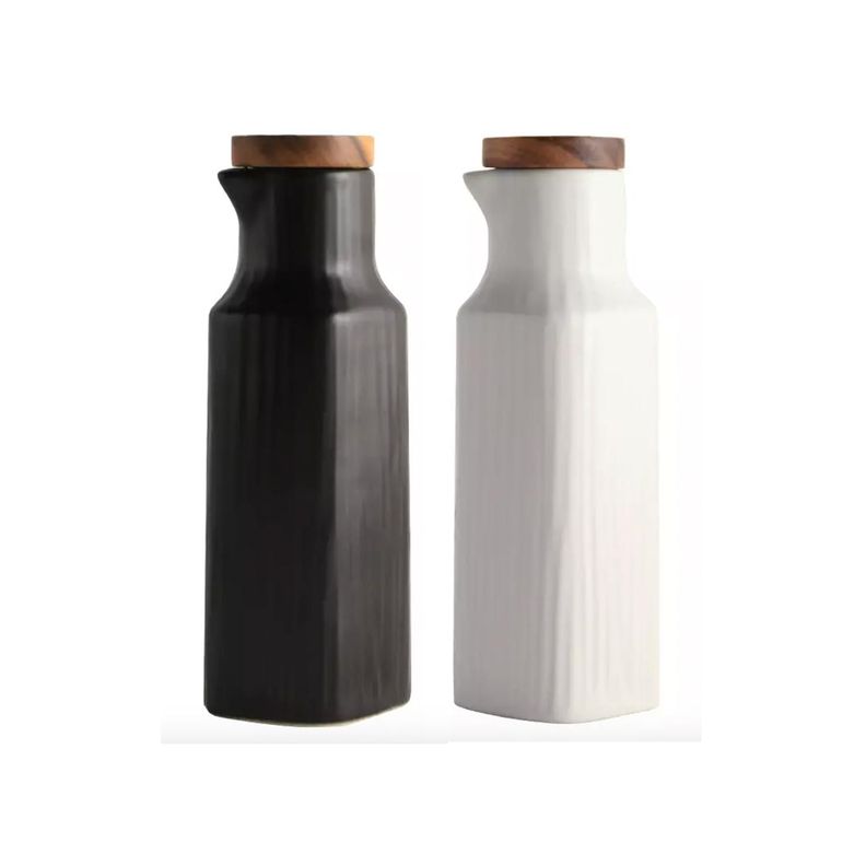 Set Alcuza Ceramica 2 Piezas Cuadrada 500 ml Simplit Blanco