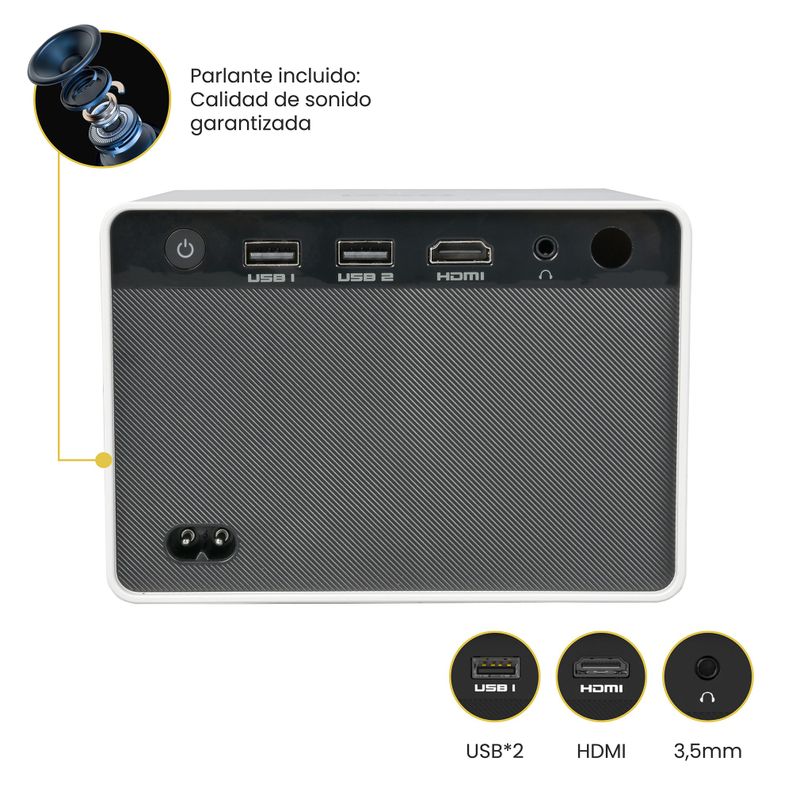 Proyector Portatil Mini Halo 9000lm Bluetooth HD Levo-4