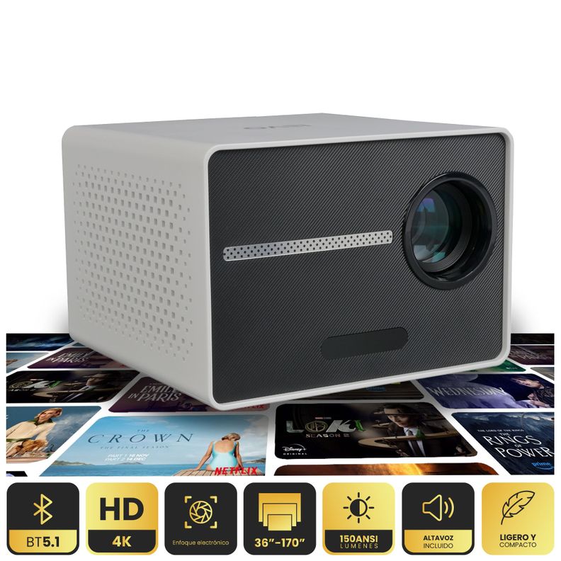 Proyector Portatil Mini Halo 9000lm Bluetooth HD Levo-0