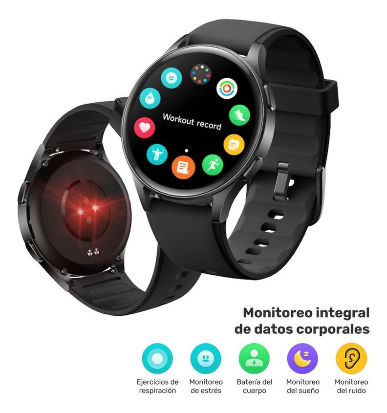 Pack Smartwatch Lhotse Vibe 05 Black + Parlante Azul-3