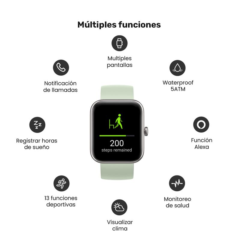 Pack 2 Smartwatch Live mini 206 Black+Light Green Lhotse-7