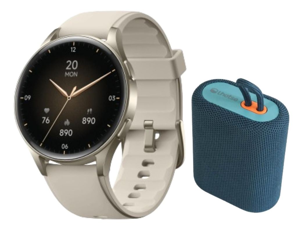 Pack Smartwatch Lhotse Vibe 05 Cream + Parlante Azul-0