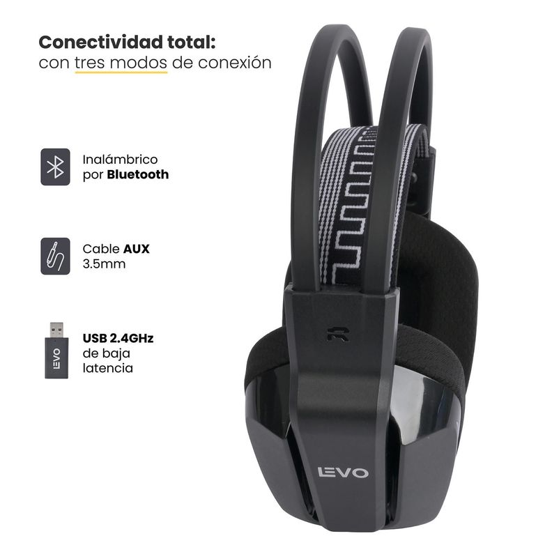 Audífono Gamer Zenit Elite Wireless 7.1 Levo-3