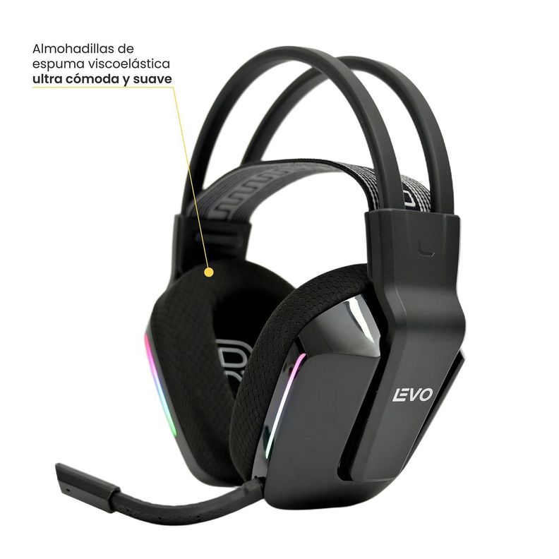 Audífono Gamer Zenit Elite Wireless 7.1 Levo-4