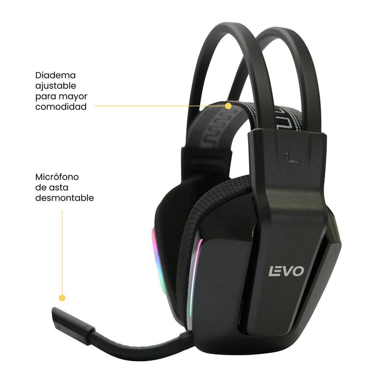 Audífono Gamer Zenit Elite Wireless 7.1 Levo-5