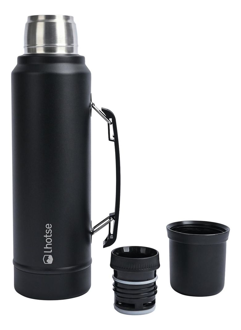 Termo Liquido Black 1,3 lts + Mate Bombilla Red Lhotse-2