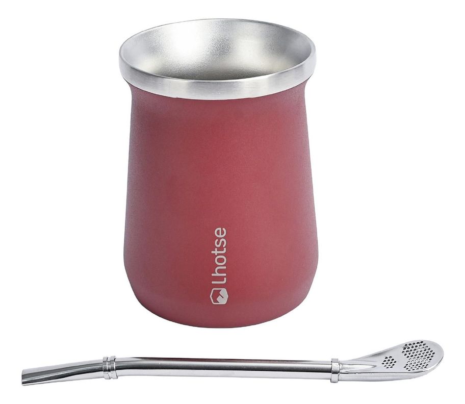 Termo Liquido Black 1,3 lts + Mate Bombilla Red Lhotse-4