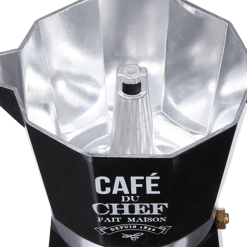 Cafetera Italiana acero 6 Tazas Negro 5Five-1