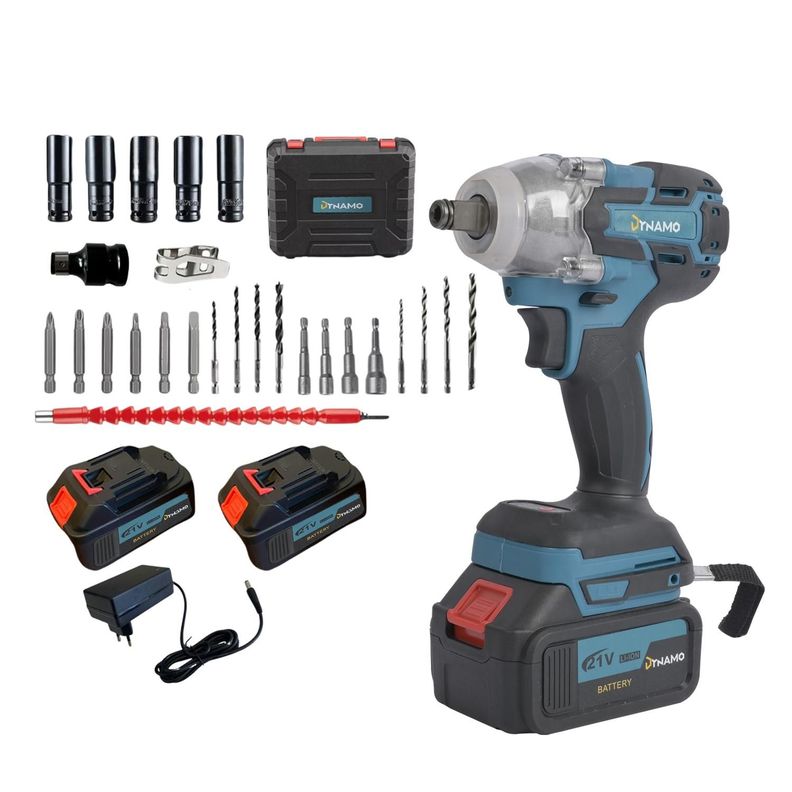 Llave de Impacto Inalámbrica Dynamo 21V + 2 Baterias y Acss-0