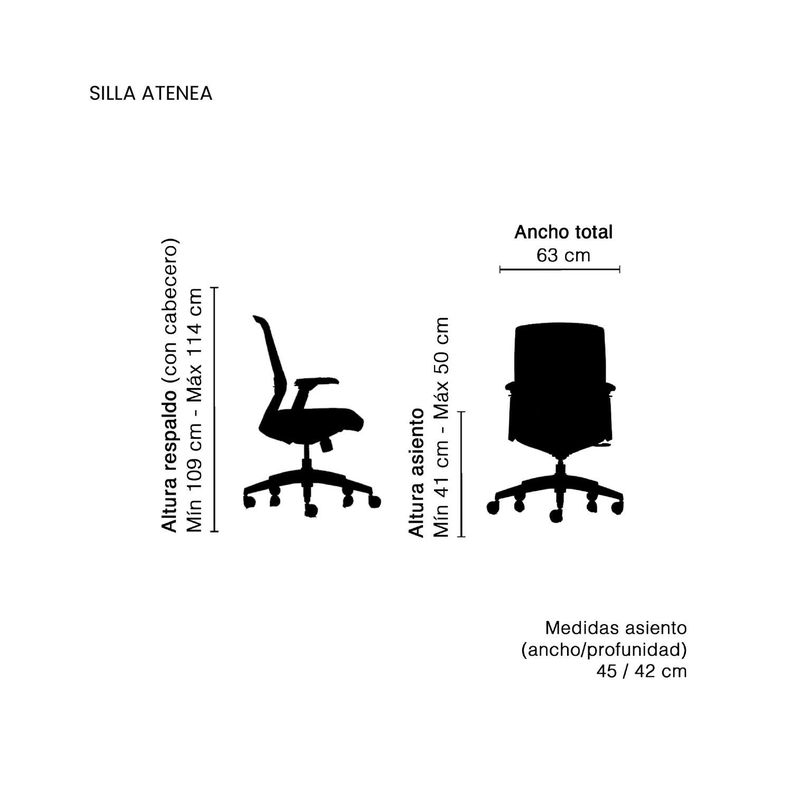 Silla Escritorio Aria Oficina Ergonomica Negra Levo-6