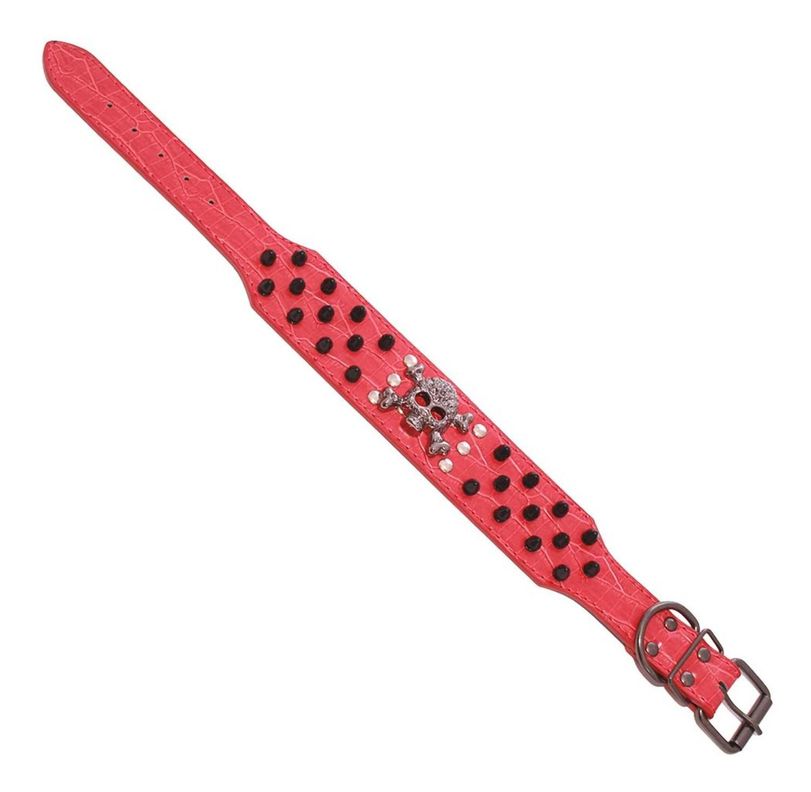 Collar Perro Calavera Puntas Redondas 2Xl Fucsia Mascan-1