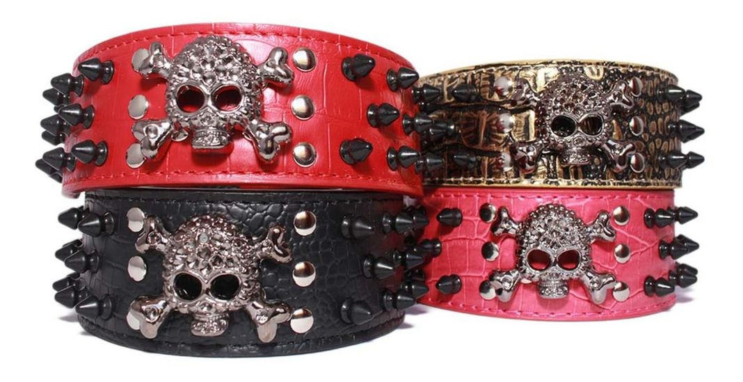 Collar Perro Calavera Puntas Redondas 2Xl Fucsia Mascan-2