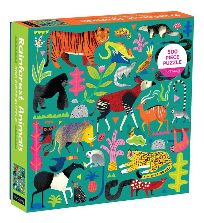Puzzle 500Pcs Animales De La Selva Mudpuppy-1
