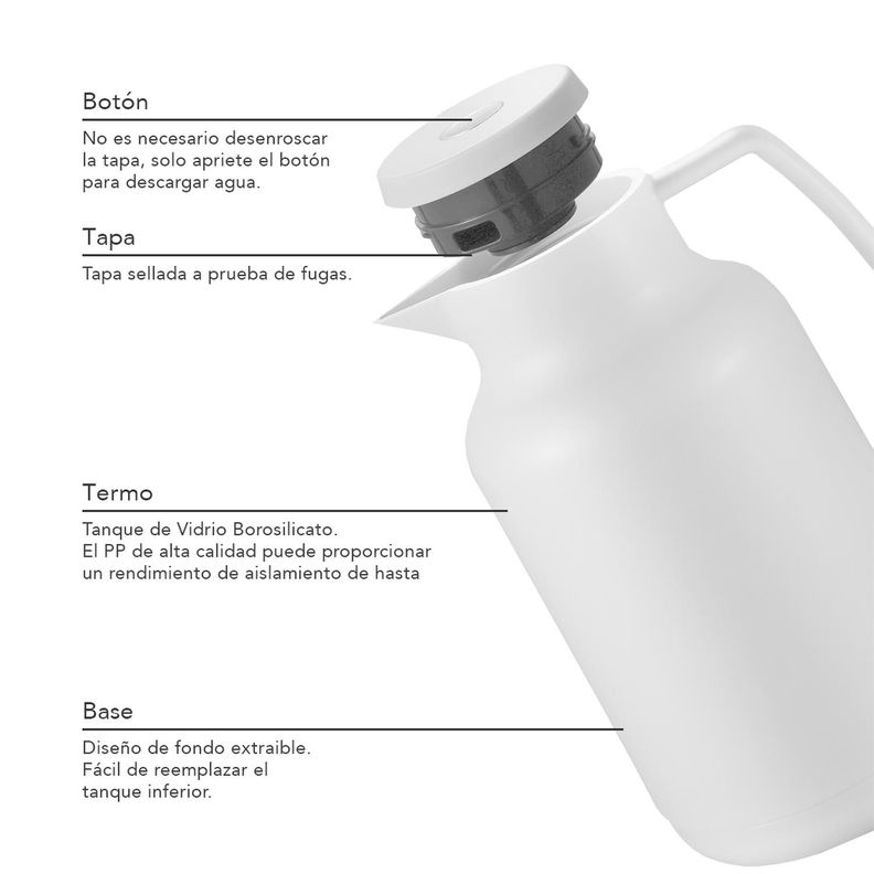Termo Jarra Insulado Acero Inox 1 Lt Simplit-1