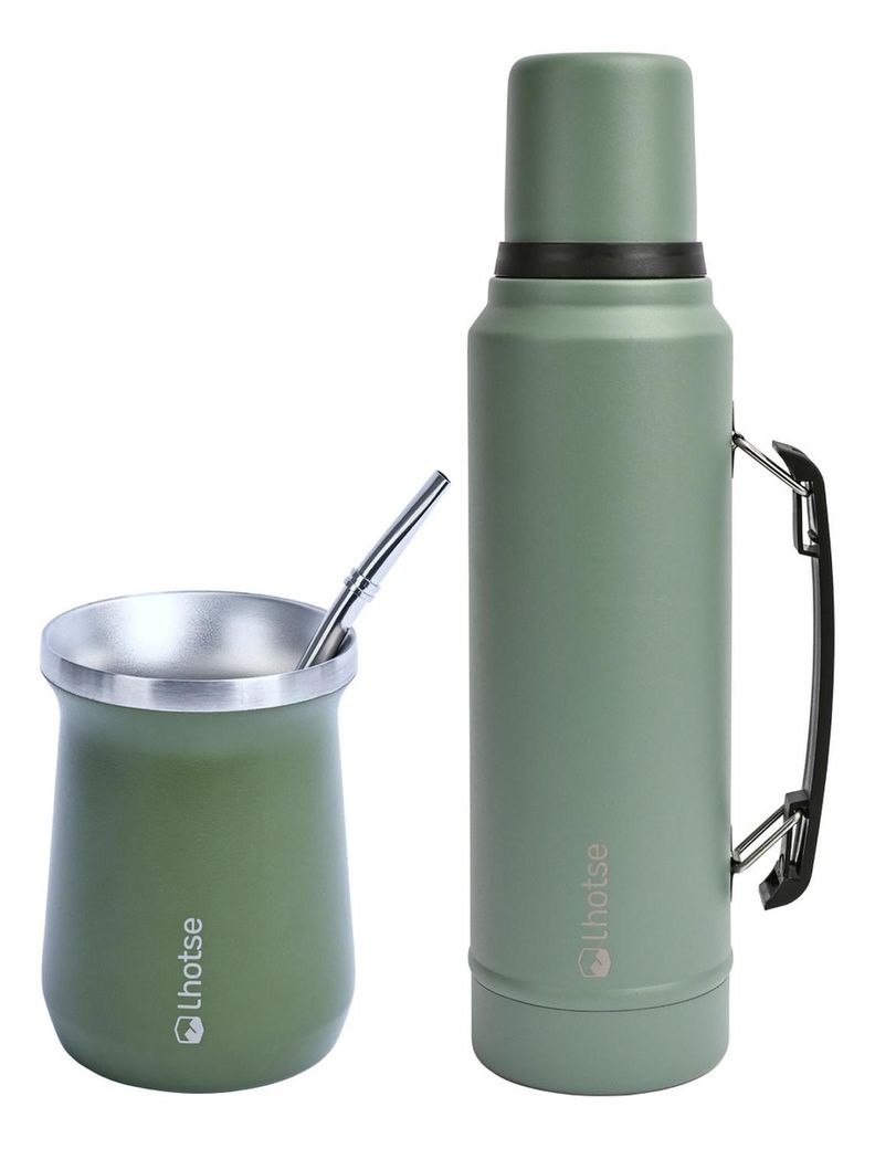 Termo Liquido Classic 1,3 lts + Mate Bombilla Lhotse Green-0