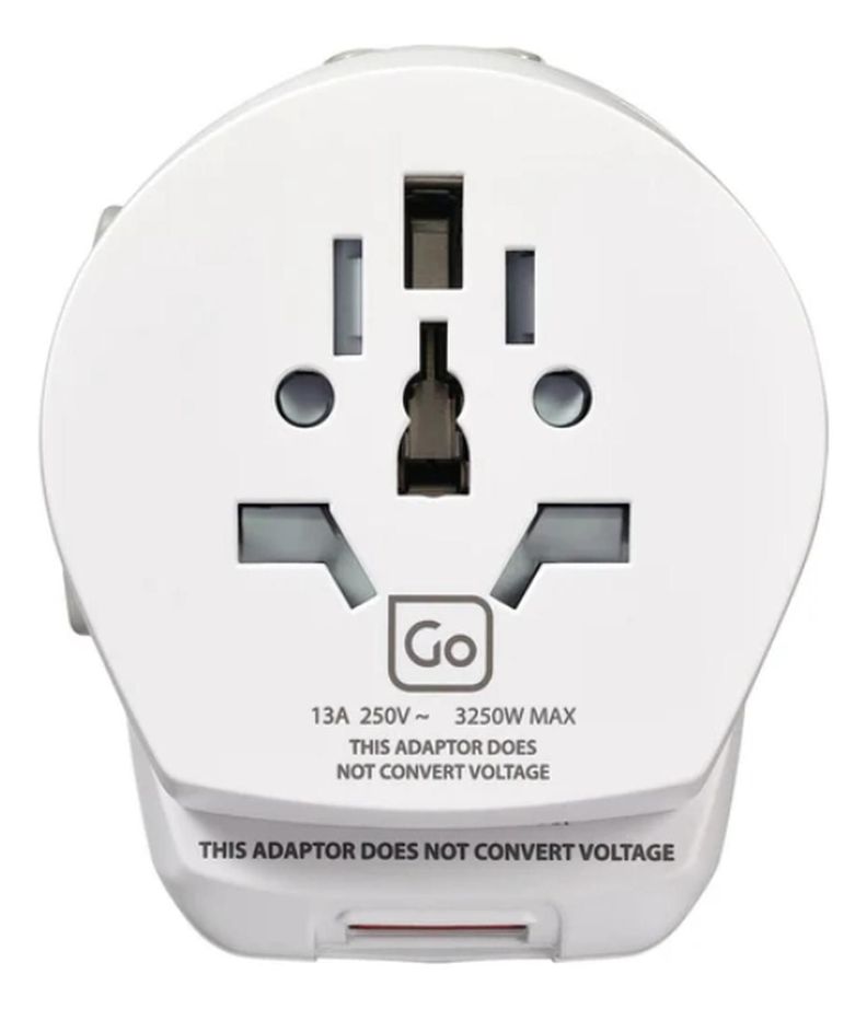 Adaptador Enchufe Universal Con Tierra Tres Clavijas + 2 Usb-1