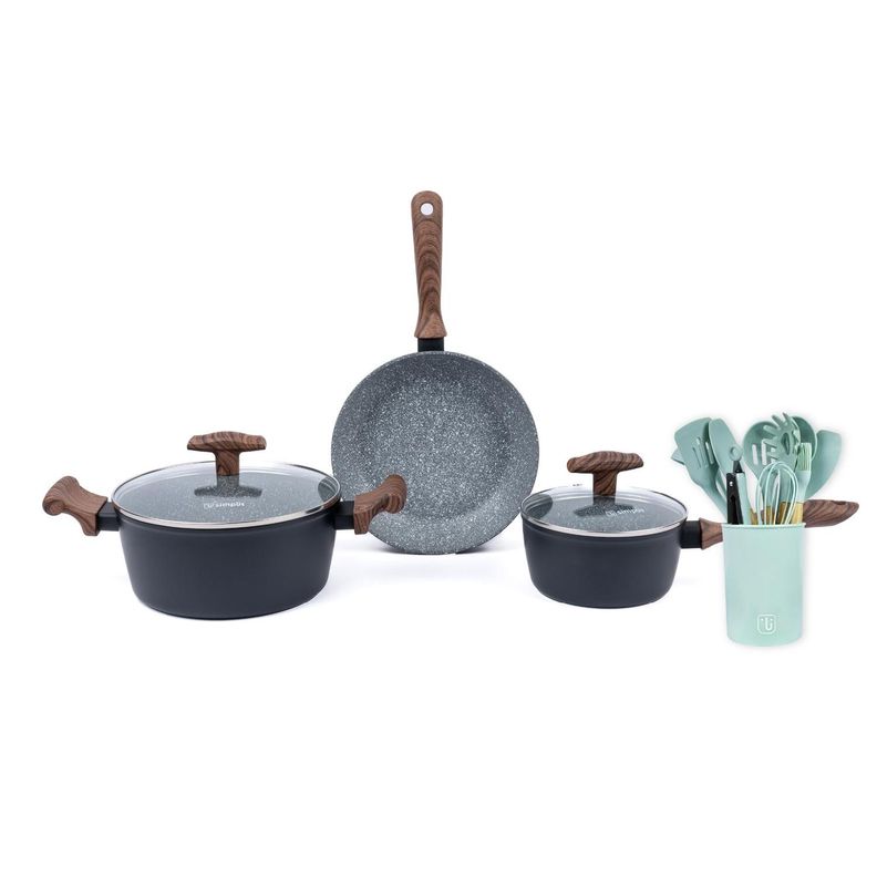 Batería de Cocina Oregon + Set 12 Utensilios Calipso Simplit-0