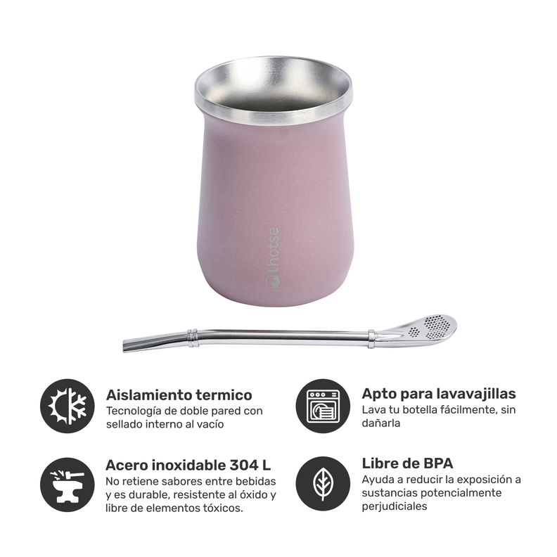 Mate Acero Inoxidable con Bombilla Lhotse-1