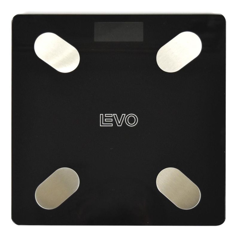 Pesa Digital Balanza Bano Bluetooth Negra Inteligente LEVO Negro