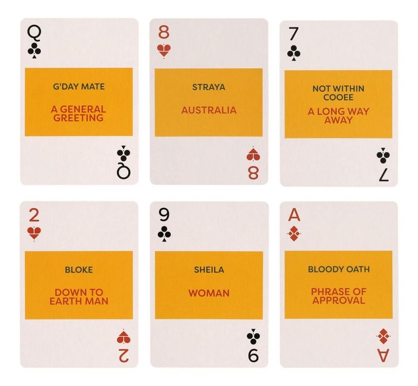 Aussie Slang WT Jugando A Las Cartas Lingo-5