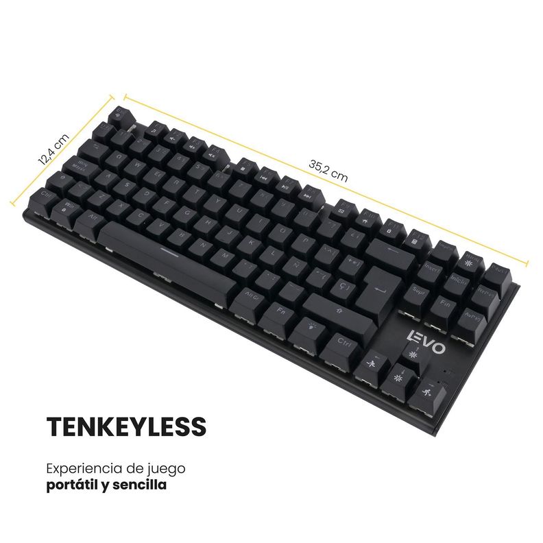 Teclado Gamer NovaBlade Red Switch Mecánico Levo-4