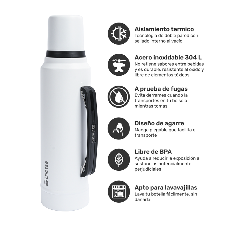 Termo Liquido Acero Inoxidable Classic 1,3 lts Lhotse White-1