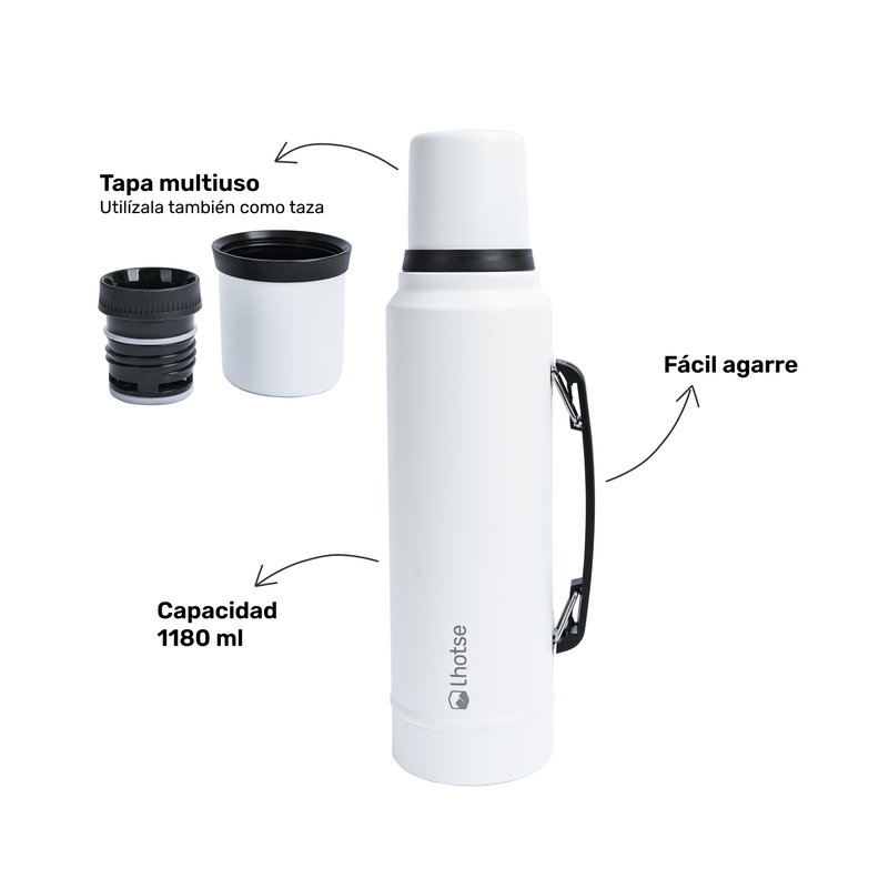 Termo Liquido Acero Inoxidable Classic 1,3 lts Lhotse White-3