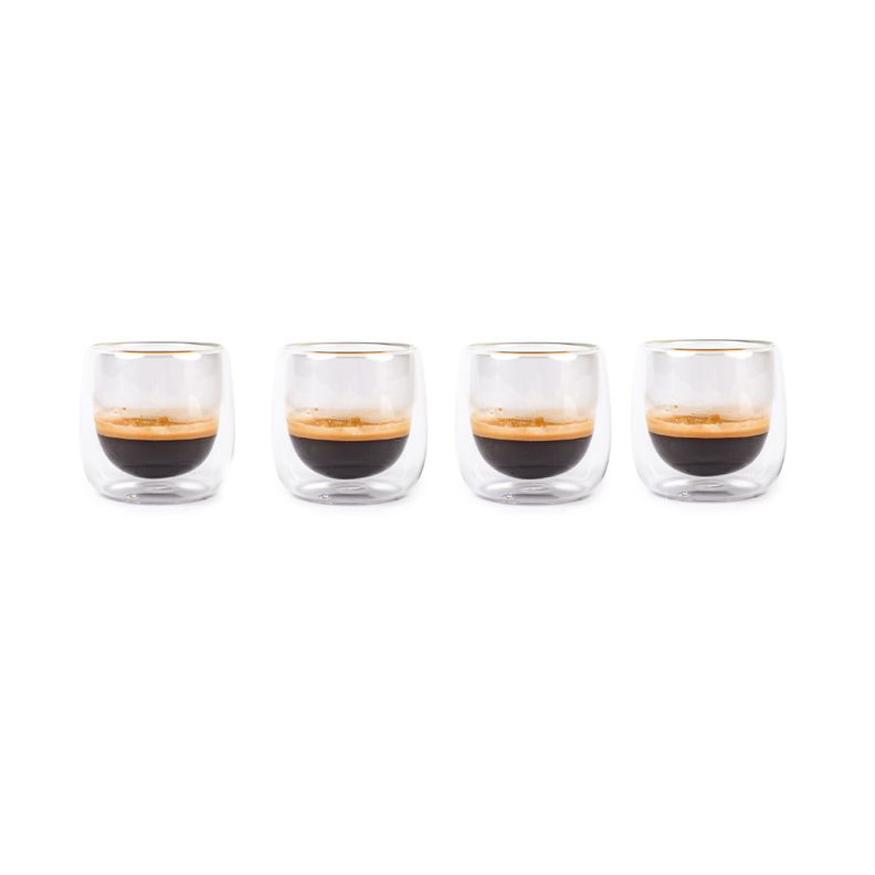 Set 4 Tazas Vidrio Doble Pared Expreso 80 ml Simplit-1