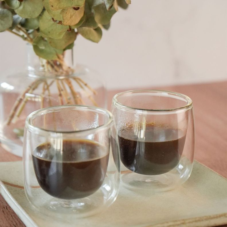 Set 4 Tazas Vidrio Doble Pared Expreso 80 ml Simplit-4