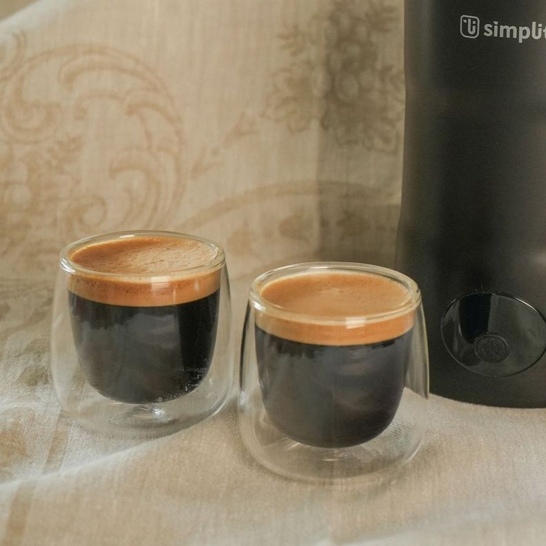 Set 4 Tazas Vidrio Doble Pared Expreso 80 ml Simplit-5
