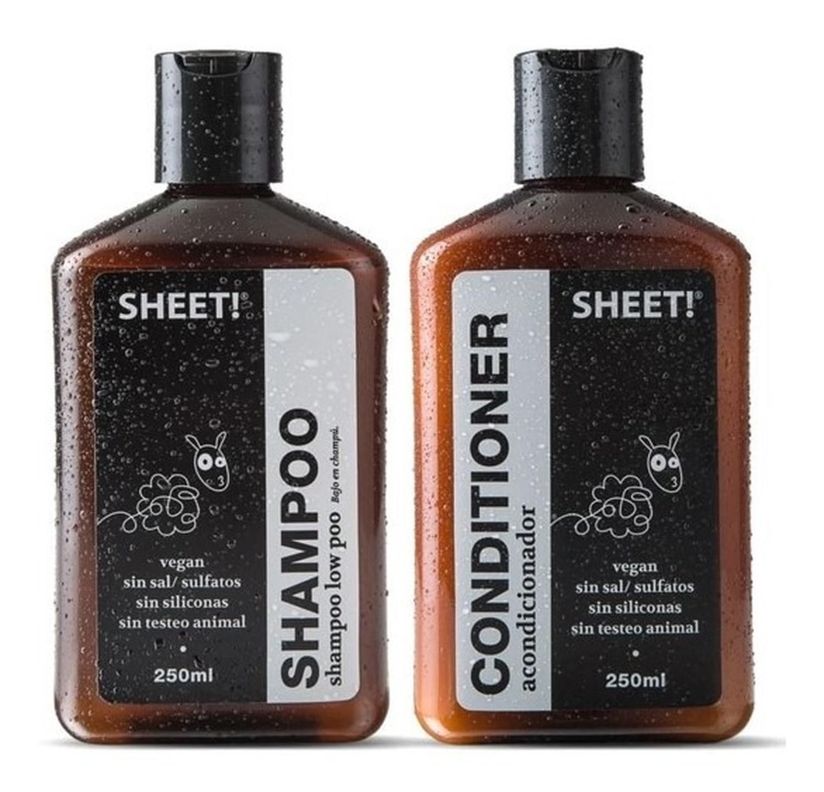 Pack Shampoo Acondicionador Low Poo Crema Uva Argan Sheet-1