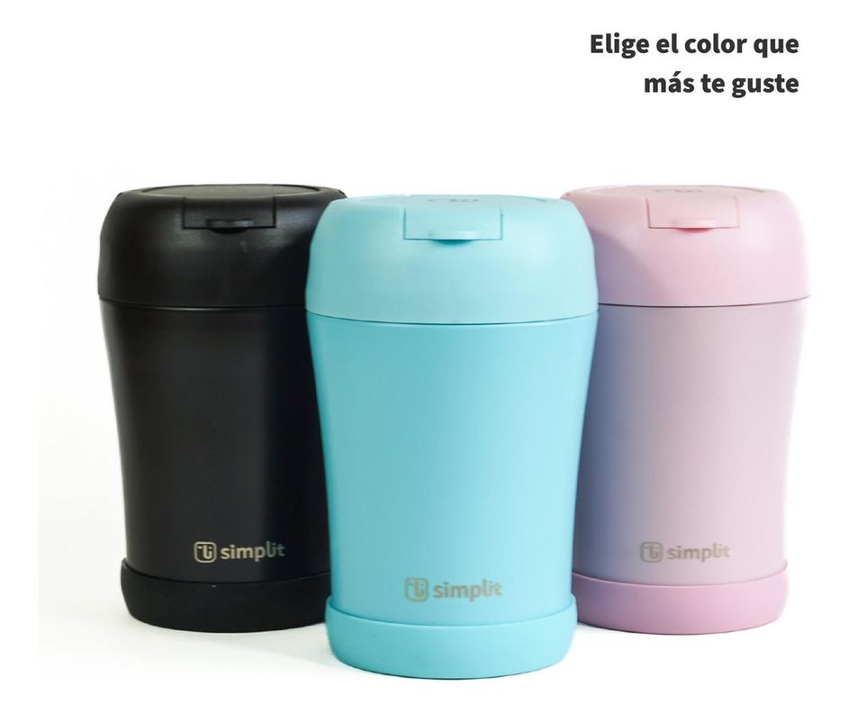 Termo Comida 400ml Azul Cuchara Acero Inox Simplit-5