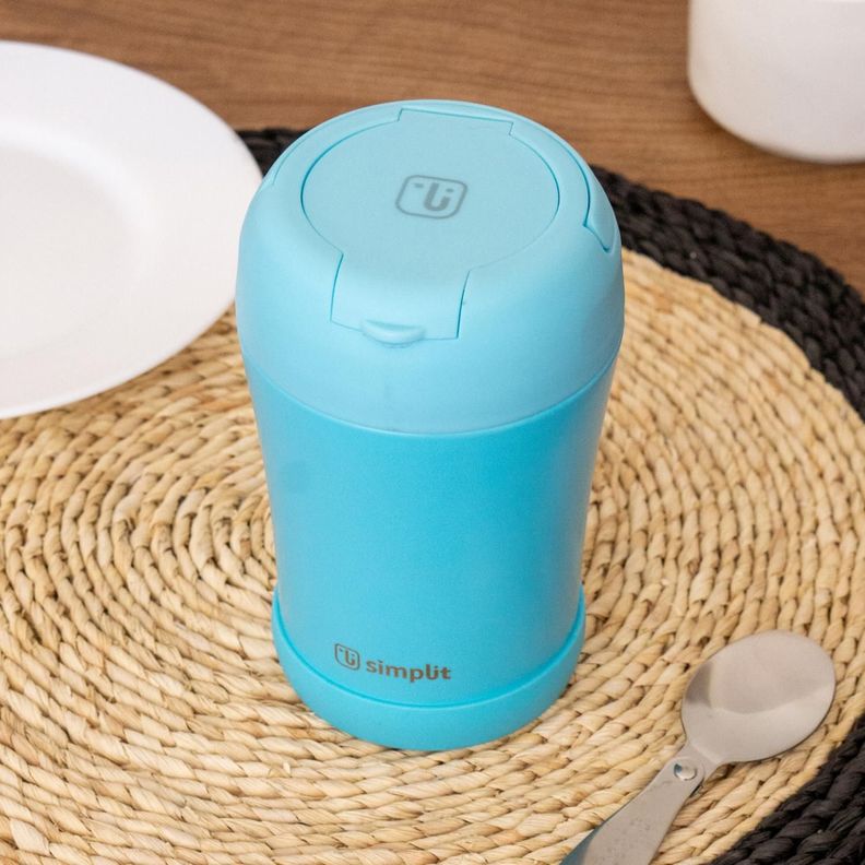 Termo Comida 400ml Azul Cuchara Acero Inox Simplit-6