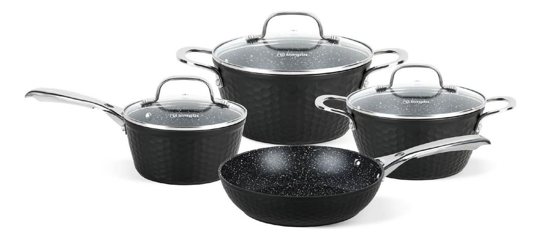 Batería de Cocina Antiadherente Black Copper 7 Pzs Simplit-0