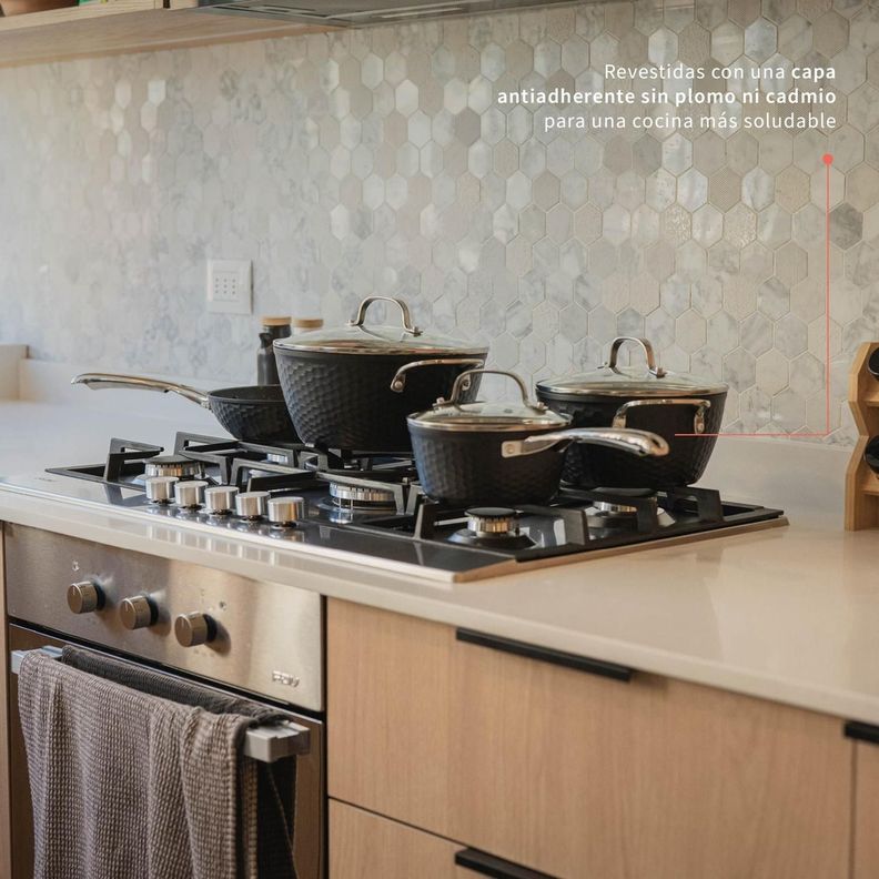 Batería de Cocina Antiadherente Black Copper 7 Pzs Simplit-6