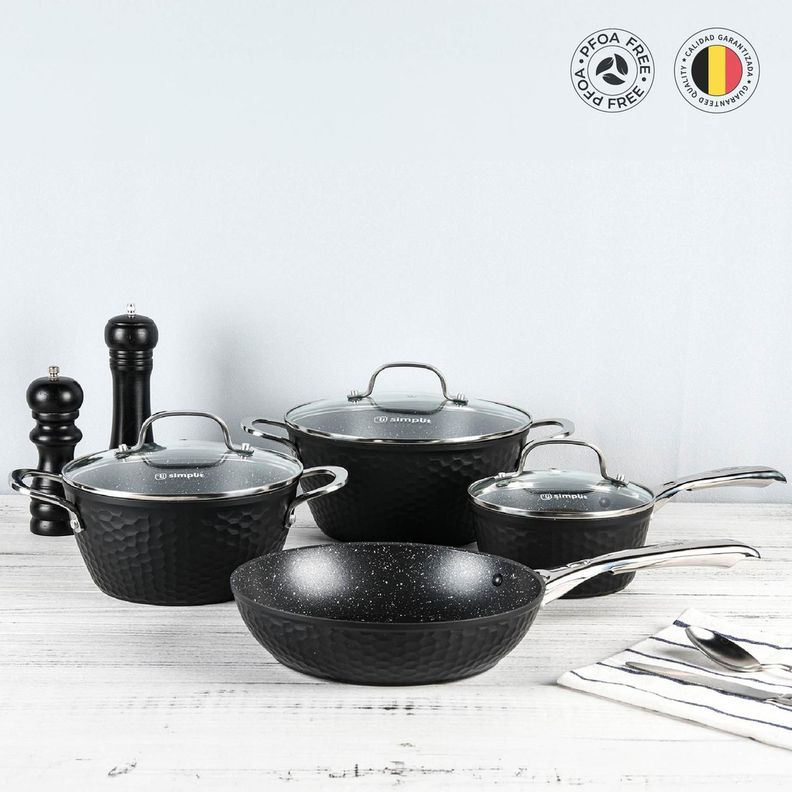 Batería de Cocina Antiadherente Black Copper 7 Pzs Simplit-7