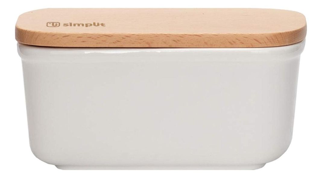 Mantequillero de Cerámica Tapa Bamboo 300 ml Simplit-0